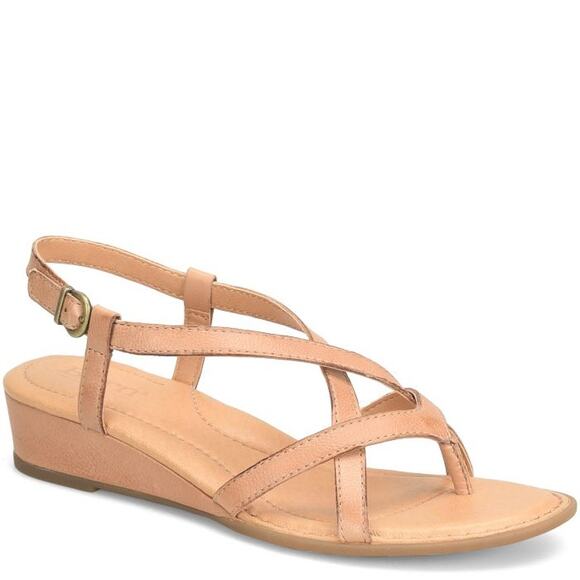 BORN Sibyl Slingback Wedge Sandal Natural size 11 - Picture 1 of 15